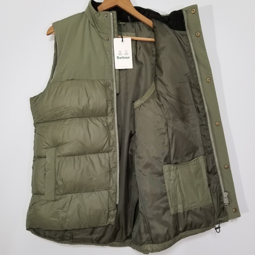 Barbour Grassland Baffle Quilted Gilet Vest Light Moss Green M L $280 - Picture 4 of 16